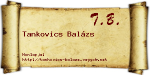 Tankovics Balázs névjegykártya