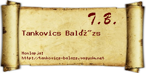 Tankovics Balázs névjegykártya
