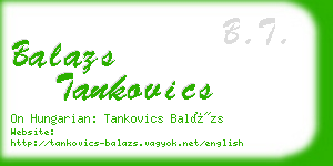 balazs tankovics business card